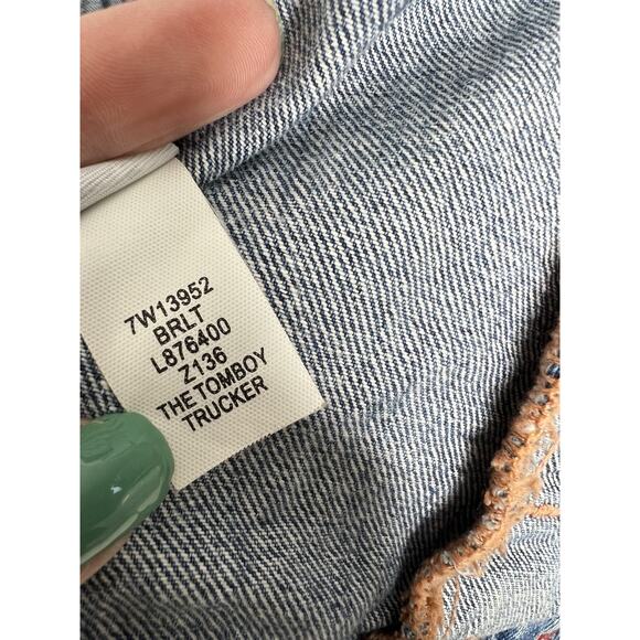 Lucky Jean Jacket Tomboy Trucker Distressed Blue Denim Women’s Size XL - Picture 6 of 11